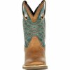 Durango Lil' Rebel Pro Little Kid's Teal Western Boot, WHEAT/TIDAL TEAL, M, Size 2 DBT0224C